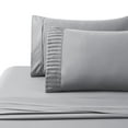 thumbnail image 3 of Marina Decoration Ultra Soft Silky Deep Pocket Solid Rayon from Bamboo Bedding All Season Sheet Set, Grey Color, 3 of 7