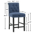 thumbnail image 2 of Blue Fabric Upholstered Counter Height Barstool Dining Chairs with Button-Tufted , Set of 2, 2 of 6