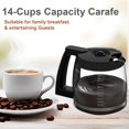 thumbnail image 2 of 14-Cup Glass Carafe Replacement for Cuisinart Coffee Maker Models DCC-2200RC, DCC-2200, DCC-2600, DCC-2800, DCC-3200, DCC-3200P1, DCC-3200FR, DCC-T20, DCC-1800FR, CBC-7400, CBC-7000PC, 2 of 7