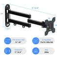 thumbnail image 2 of TV Wall Mount Swivel Tilt Rotation Full Motion Adjustable Articulating for Most 15-32 inch LED, LCD Monitor Wall Mount VESA 75,100, 2 of 6