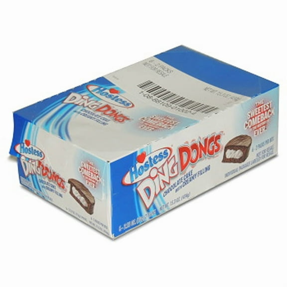 Hostess Chocolate Ding Dong - 1 Box of 6 Double Packs