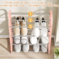 thumbnail image 4 of Fmbmuo Shoe Rack for Entryway Stainless Steel Freestanding 4 Tier Organizer, Portable Modern for Entryway, Closet, Easy Assembly Shoe Rack (Pink), 4 of 5
