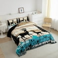 thumbnail image 3 of Homewish Safari Moose Deer Bedding Comforter Set,Rustic Farmhouse Cabin Twin Comforter Sets,Brown Black Blue Bedding Set For Boys,Breathable Home Decor Reversible,2 Pieces, 3 of 8