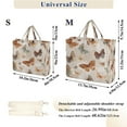 thumbnail image 3 of Corduroy Tote Bag for Women Shoulder Handbags Fashion Ladies Purses Satchel Messenger Bags Earthy Tones Butterflies S, 3 of 8