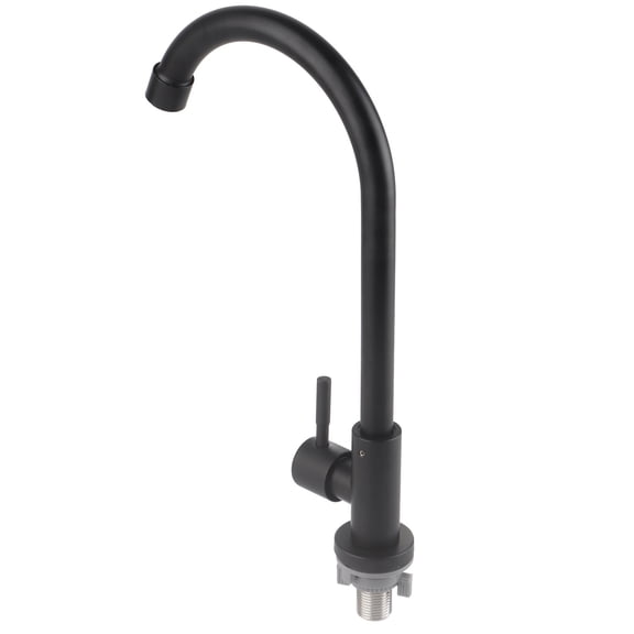 Xirurus Matte Black 90° Rotating Single‑Handle Cold Water Faucet – 1/2” Stainless Steel Kitchen Tap