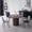 Gray Chairs, variant on 47" Round Dining Table Set of 4 Brown, Grey Synthetic Leather Sled Leg Dining Chair Set of 4