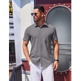 thumbnail image 6 of COOFANDY Mens Button Up Shirts Short Sleeve Dress Shirts Wrinkle Free Casual Untucked Regular Fit Textured Tops with Pocket, 6 of 6