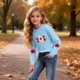 thumbnail image 4 of Amzcrzy T-Shirts Garçons et Filles Mode Vacances T-Shirts Graphiques Feuille d'Érable pour Tout-Petit Décontracté Confortable Manches Longues Col Rond T-Shirts en Coton pour Ado 5 Ans, 4 of 8