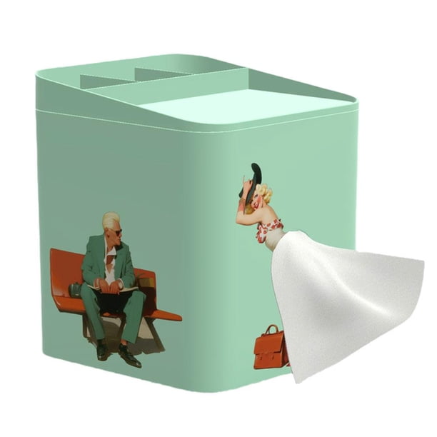 LUVCLS Caja de pañuelos con falda voladora Serie navideña Caja de pañuelos multiusos Caja de pañuelos Caja de pañuelos Dispensador de baño Almacenamiento para cocina