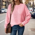 thumbnail image 4 of Sweaters for Women 2025 Fall Winter Long Sleeve Crewneck Loose Stylish Knitted Jumper Top Womens Pullover Sweaters, 4 of 6