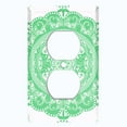 thumbnail image 2 of Metal Light Switch Plate Cover Mandala Neon Green Flower Tile Pattern MDL071, 2 of 13