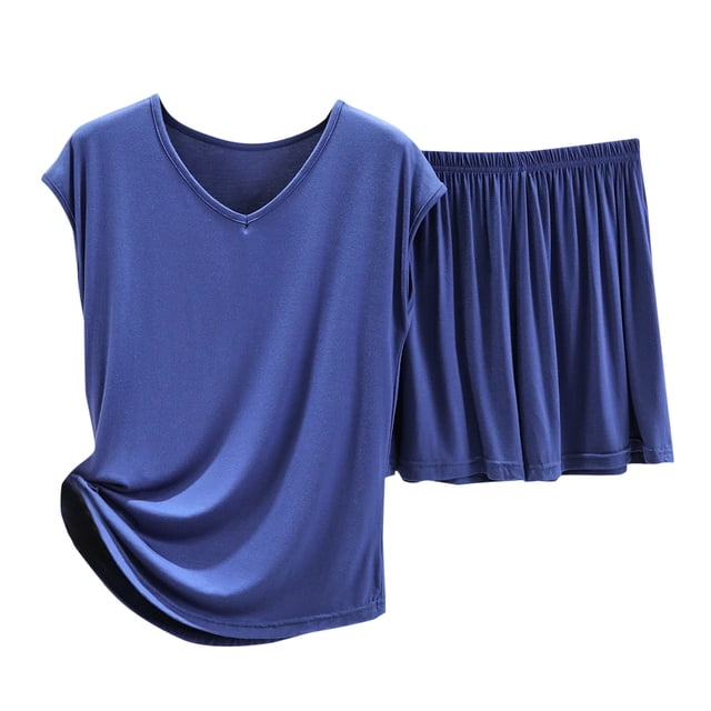 FAIWAD Ensemble de Printemps 2 Pcs pour Femmes Hauts à Manches Courtes et Shorts Amples Ensemble Décontracté Confortable