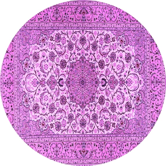 Ahgly Company Indoor Round Persian Purple Traditional Area Rugs, 7' Round