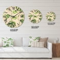 thumbnail image 4 of Designart 'Ancient Floral Tropical Leaves II' Tropical Wood Wall Clock, 4 of 5