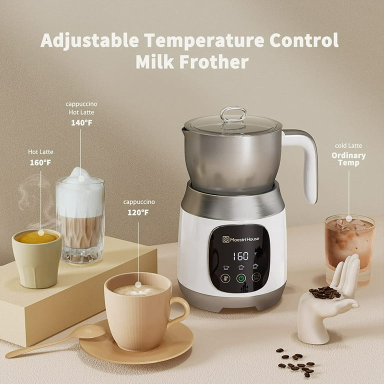 HadinEEon Detachable Milk Frother Variable Temperature, 13.5oz Automatic Electric Milk Frother