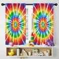 thumbnail image 5 of Blackout Kids Curtains,Rainbow Tie Dye Sunburst Childrens Insulated Curtains Set Of 2,Bedroom Essentials,Toddler Room Decor 42"x54", 5 of 5