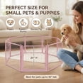 thumbnail image 5 of Pink Dog Playpen for Small Dogs & Puppies - 24 Inch Metal Pet Fence Indoor Outdoor with Door, Foldable Exercise Pen, Portable Rabbit Enclosure for Camping, RV, Yard (8 Panels), 5 of 6