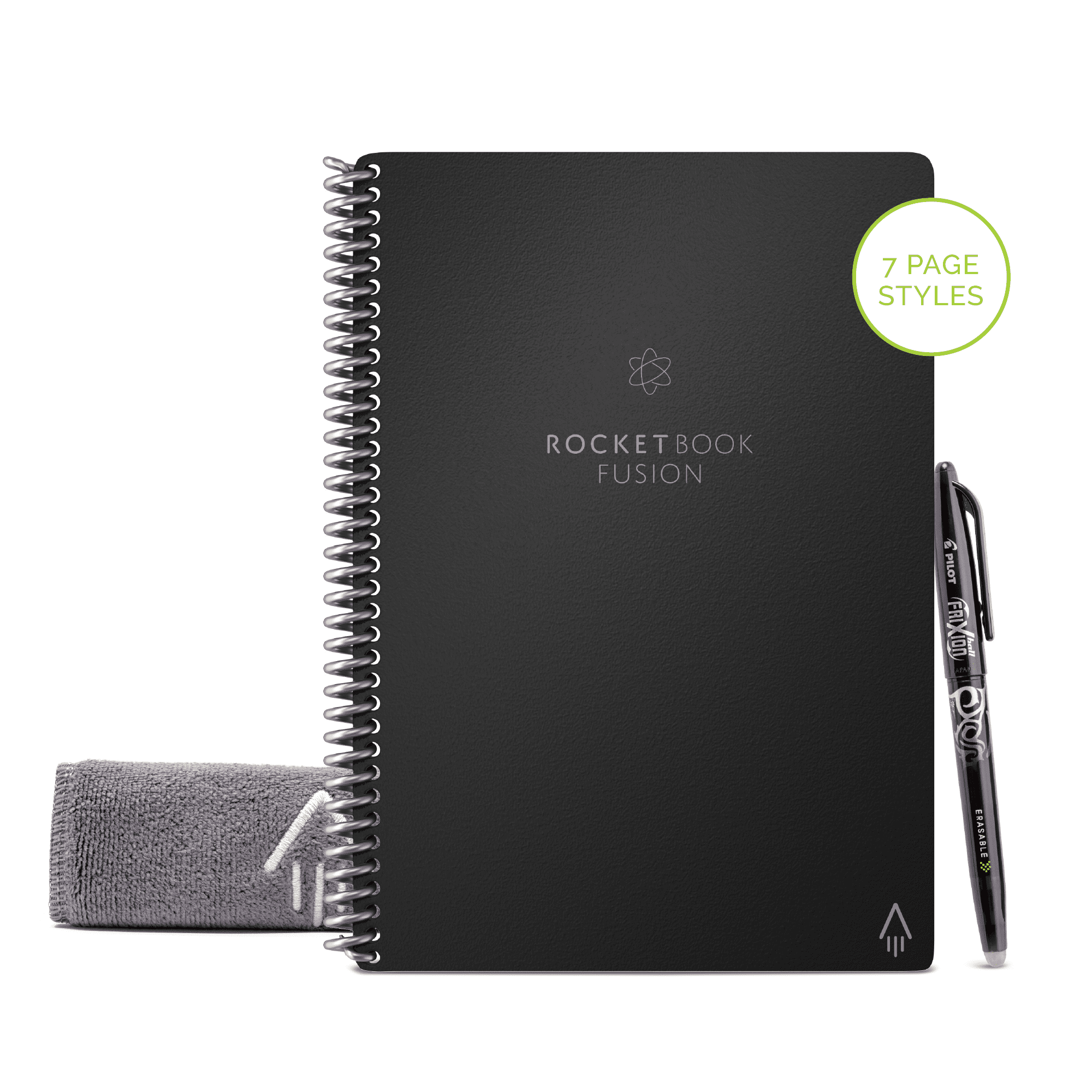 Rocketbook Fusion Smart Notebook, 7 Page Styles,42 Pages,6"x8.8",Black
