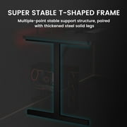 GTRACING 55 Large RGB Sturdy Gaming Desk with Mouse Pad T-Shaped Office Chair Computer Desk Spacious Work Surface Table, Black