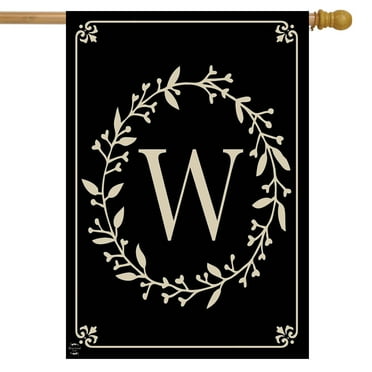 Briarwood Lane Classic Monogram Letter W Double-Sided House Flag