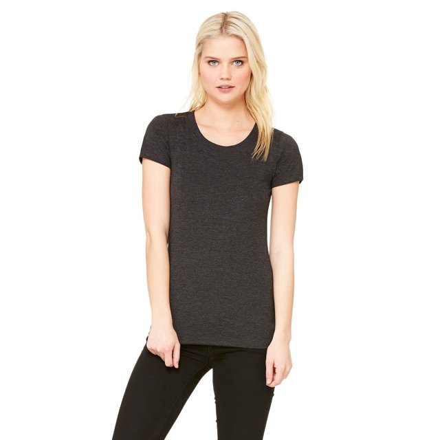 The Bella + Canvas Ladies Triblend Short Sleeve T-Shirt - CHAR-BLACK TRIB - 2XL