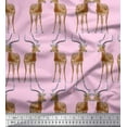 thumbnail image 1 of Soimoi Viscose Chiffon Fabric Deer Animal Print Fabric by The Yard 42 Inch Wide, 1 of 3