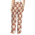 thumbnail image 3 of Balery Brown Palms print Women's Pajama Pants,Ultra Lightweight Pjs,Lounge Pant-X-Large, 3 of 9