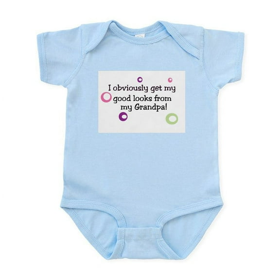 CafePress - I Get My Good Looks From My Grandpa Infant Creeper - Baby Light Bodysuit, Size Newborn - 24 Months