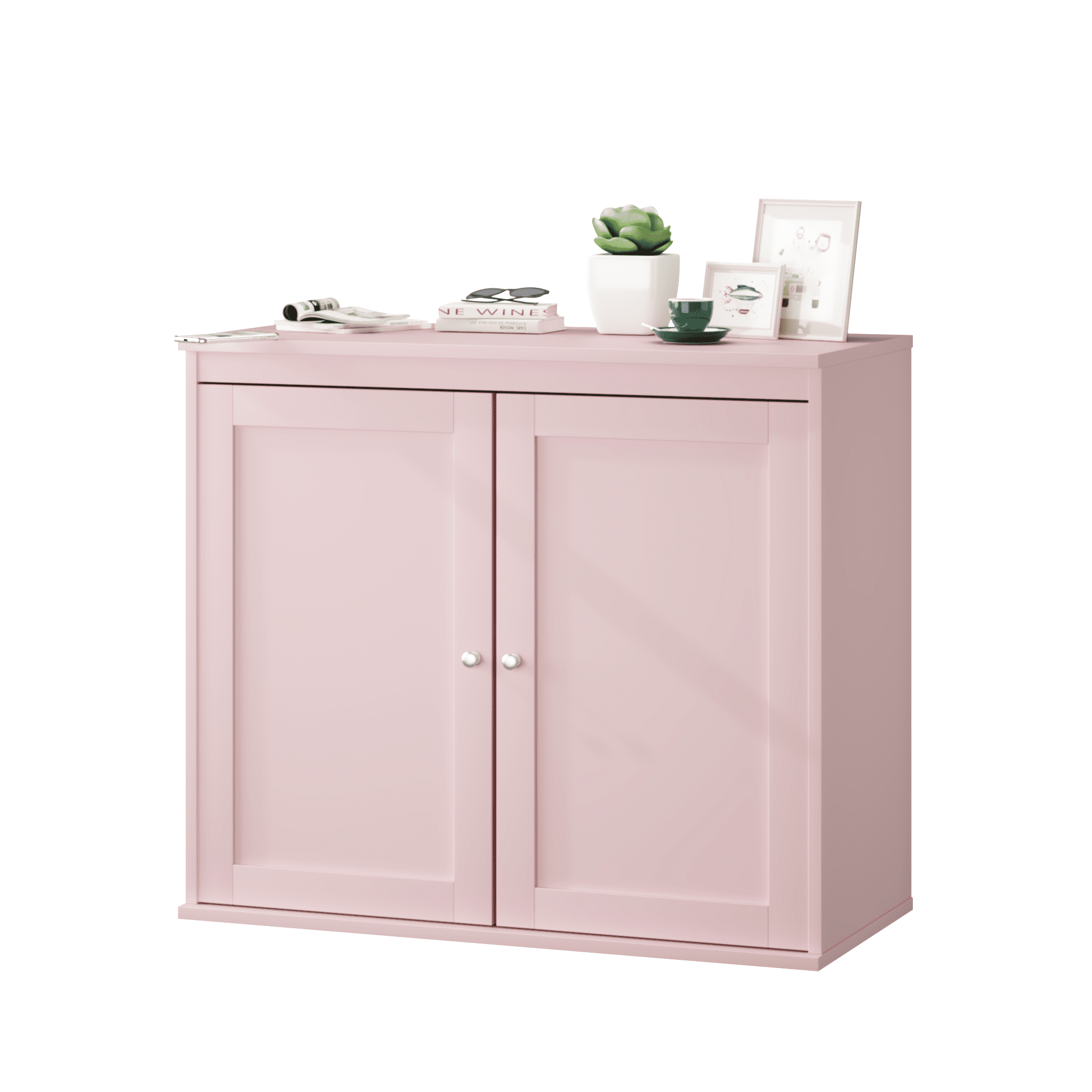 MDF Storage Cabinet with Adjustable Shelves Modern Minimalist Sideboard Kitchen Kids Room Furniture