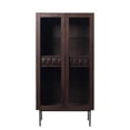thumbnail image 2 of Unique Furniture 73" Tall Glass Display Cabinet with Drawers in Espresso Oak, 2 of 3