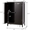 thumbnail image 3 of GLACER Bathroom Floor Cabinet, Wooden Storage Cabinet with Double Doors, Suitable for Bathroom, Living Room, Entryway, 23.5 x 14 x 34 inches (Brown), 3 of 18