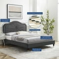thumbnail image 7 of Modway Portia Performance Velvet Twin Platform Bed in Charcoal, 7 of 7
