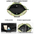 thumbnail image 4 of Green Frog Travel Duffel Bag, Cute Cartoon Frog Print Weekender Tote, Mushroom and Flower Pattern Lightweight Multipurpose Carry-on Bag, 4 of 5
