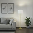 thumbnail image 6 of Mainstays 59.5" Gold Stick Floor Lamp with White Fabric Shade, 6 of 6