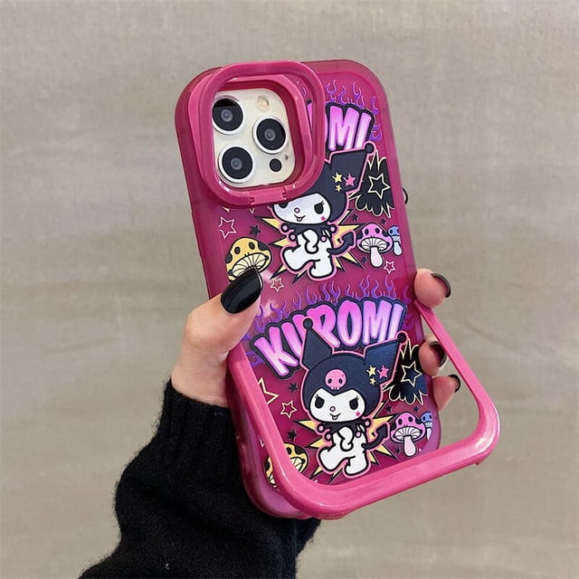 Sanrio Kuromi con funda de teléfono de doble soporte para iPhone 14 13 12 11 Pro Max X XR XS Max cubierta a prueba de golpes xuanjing unisex