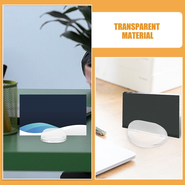 IDEANATEGRATE 100Ud Soportes Transparentes Para Tarjetas De Con Base Redonda Estable Y Material Plástico Duradero