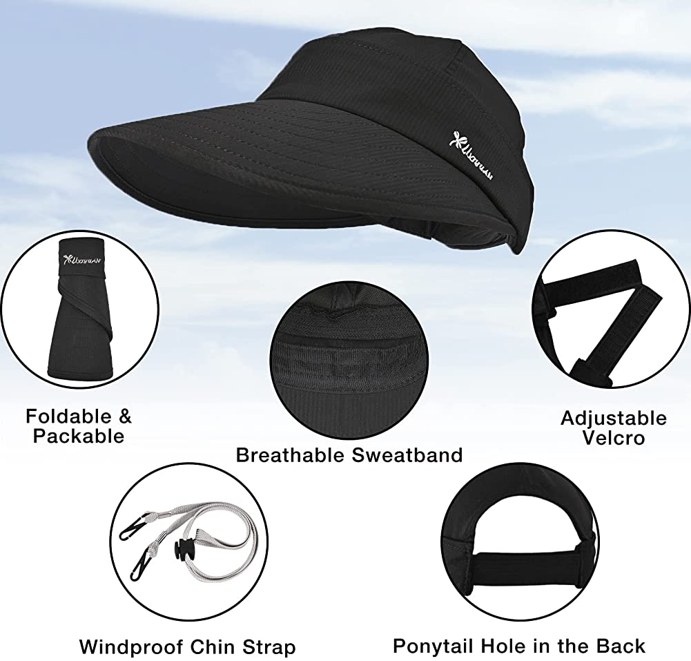 Ponytail Sun Hats for Women, 2 in 1 Zip-Off Uv Protection  display picture 1