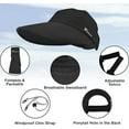 thumbnail image 4 of Ponytail Sun Hats for Women, 2 in 1 Zip-Off Uv Protection Wide Brim Beach Hat Sun Visors, 4 of 7