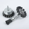 BTOER 3PCS Steel Rotary Joint Knot Flat Wire Wheel Cup Brush Disk Rust