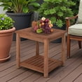 thumbnail image 3 of IVV 17.7" Square Side Table, 2-Tier Fir Wood Accent End Table in Carbonized Finish, for Living Room, Patio, Deck, Balcony, Indoor & Outdoor Use, 3 of 9