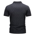 thumbnail image 4 of Mens Golf Polo Shirts Short Sleeve Casual Banded Bottom Stretch Classic Fit Solid Knit T-Shirts Big and Tall Size M-4XL Black, 4 of 4