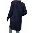 thumbnail image 5 of Women'S Autumn and Winter Long Sleeve Cardigan Sweater Cable Knit Front Button Long Coat Dark Blue S, 5 of 8
