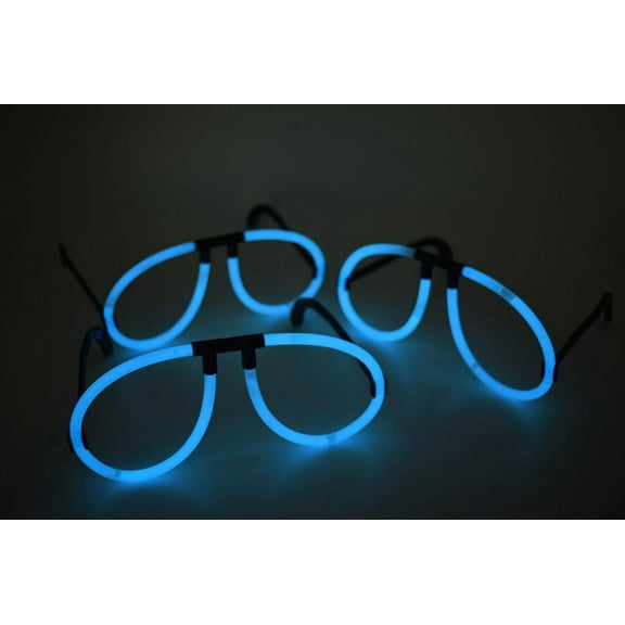 DirectGlow 6 Count Aqua Glow Stick Glasses Bright Neon Party Eyewear