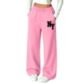 thumbnail image 2 of Puntoco Kids Print Fleece Lined Jogger Pants Warm Winter Sweatpants with Side Pockets Pink-A, 2 of 6