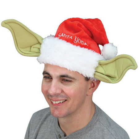 Star Wars Yoda Faux-Fur Santa Claus Hat w/ Yoda Ears - Comical Christmas Fun