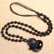 thumbnail image 3 of Collar con colgante de zorro de obsidiana para mujer, amuleto de cristal de energía curativa, regalos de animales, 3 of 4
