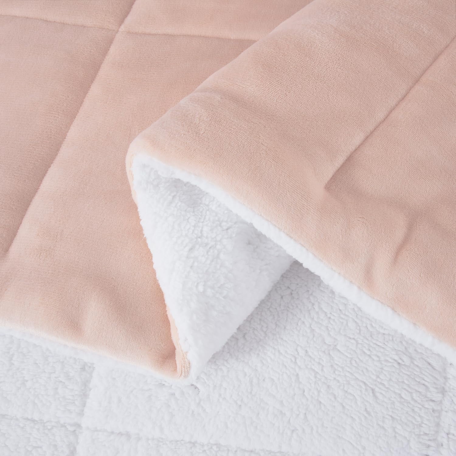 Chezmoi Collection Ultra-Soft Micromink Sherpa King Size Comforter Set with 2 Pillow Shams, Reversible Plush Bedding Comforter 3-Piece, Blush