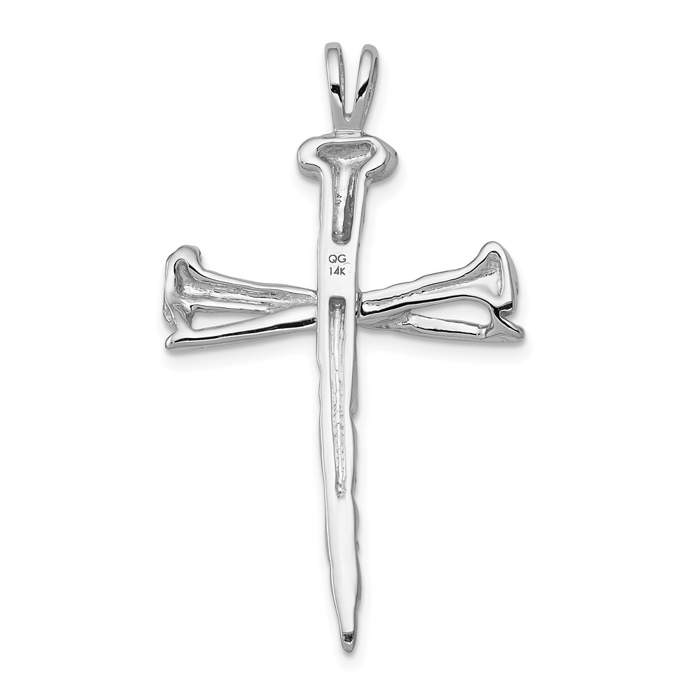 FJC Finejewelers 14 kt White Gold Nail Cross Charm 42 mm x 25 mm