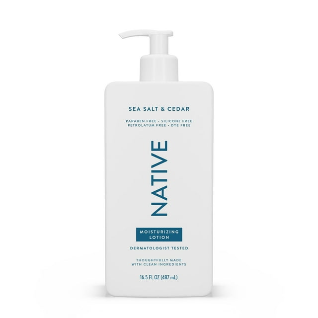 Loción corporal Native restaura la piel seca con sal marina y cedro, 500 ml