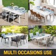 thumbnail image 5 of Blue Leaves Table Cloths for 4 Foot Rectangle Tables, Summer Botanical Patio Waterproof Elastic Fitted Tablecloths, Washable Rectangular Table Cover for Camping, 5 of 8